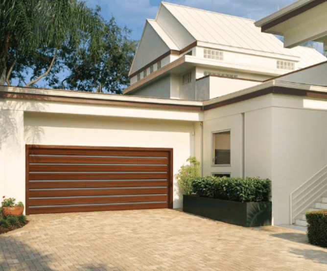 Modern Wood Grain Garage Door