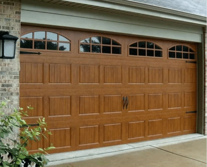 Wood Garage Door with Windows